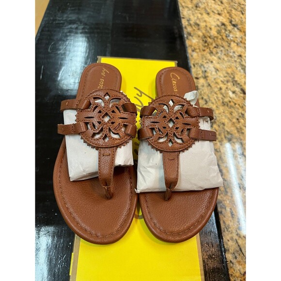 Circus NY Women's Canyon Saddle Brown Medallion Flat Sandals Slides Size 6M - Picture 5 of 7